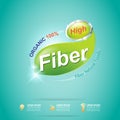 Fiber in Foods Slim Shape and Vitamin Concept Label Vector