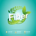 Fiber in Foods Slim Shape and Vitamin Concept Label Vector Royalty Free Stock Photo