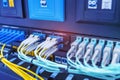 Fiber optic cable connect to Distribution point Royalty Free Stock Photo