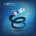 Fiber optic cable for fiber optic concept and advertising communication services