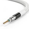 Fiber Optic Cable Cross-Section Render, High-Speed Data Transmission, White Jacket, 3D Model Fiber Optics, 3D rendering Royalty Free Stock Photo