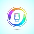 Fiber optic cable icon design illustration. Electric wire sign, digital internet, low poly style Royalty Free Stock Photo