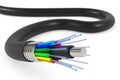 Fiber optic cable on white background. Isolated 3D illustration Royalty Free Stock Photo