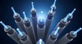 Fiber Optic Cables - Data Transmission Network Technology Royalty Free Stock Photo