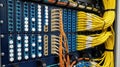 Fiber Optic Cables and Network Switches in a Data Center Royalty Free Stock Photo