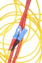 Fiber optic cables type sc Royalty Free Stock Photo