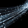 Fiber Optic Data Stream: Abstract Fiber Optic Data Streams Conveying Complex Information Through a Mesmerizing Dance of Light and Royalty Free Stock Photo