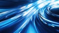 Fiber optic data streaming with abstract blue light Royalty Free Stock Photo