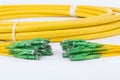 Fiber optic E2 (LSH) pigtail, patchcord Royalty Free Stock Photo