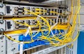fiber optic equipment inside a network infrastructure, active and passive. Royalty Free Stock Photo