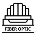 Fiber optic internet icon, outline style Royalty Free Stock Photo