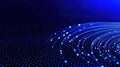 Fiber Optic Matrix: A Close-Up View of Glowing Technology in a High-Tech Environment