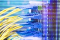 Fiber optic network cable connect Royalty Free Stock Photo