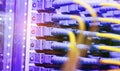 Fiber optic network cable connect Royalty Free Stock Photo
