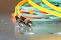 Fiber optic patch cord cable used to telecommunication networks Royalty Free Stock Photo