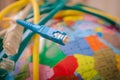 Fiber optic patch cord is close-up on a background of the globe. Different Internet wires entangle the Earth. High-speed cable. Royalty Free Stock Photo