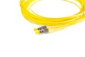 Fiber optic patch cord on white background Royalty Free Stock Photo