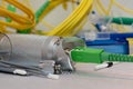 Fiber optic testing equipment Royalty Free Stock Photo