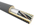 Fiber optical cable detail - 3d render isolated white. Royalty Free Stock Photo