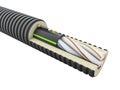 Fiber optical cable detail - 3d render isolated white. Royalty Free Stock Photo