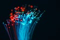 Fiber optical network cable and blurred light for background and Royalty Free Stock Photo