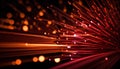 fiber optical network cable close up with bokeh light background Royalty Free Stock Photo