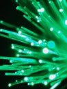 Fiber Optics Against Black Background