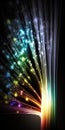 Fiber optics background with lots of light rays and bokeh Royalty Free Stock Photo