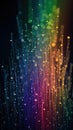 Fiber optics background with lots of light spots and bokeh, Generative AI Royalty Free Stock Photo