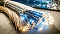 Fiber Optics Cables High-Speed Data Transmission Technology Royalty Free Stock Photo