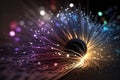Fiber optics lights abstract background created by generative AI Royalty Free Stock Photo