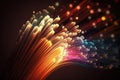 Fiber optics lights abstract background created by generative AI Royalty Free Stock Photo