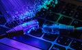 Fiber optics lights abstract background, fiber optical background Royalty Free Stock Photo