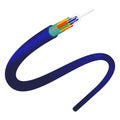 Fiber optics object closeup of blue color vector illustration Royalty Free Stock Photo