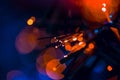 Fiber optics red blue lights bokeh Royalty Free Stock Photo