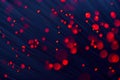 Fiber optics in red, close up with bokeh Royalty Free Stock Photo