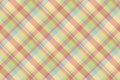 Fiber textile fabric texture, doodle background vector check. Relax seamless tartan plaid pattern in orange and light colors Royalty Free Stock Photo