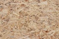 Fiberboard. Compressed light brown wooden plywood texture. Close up surface of pressed wood-shaving plate. Old wooden board bagass Royalty Free Stock Photo