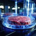 Fibers of beef meat artificially grown in the laboratory.