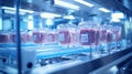 Fibers of beef meat artificially grown in the laboratory.