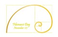 Fibonacci day, november 23, golden spiral