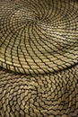 Fibonacci Multiple Contrasting Spirally formed dry grass mats