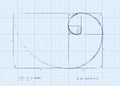 Fibonacci Sequence - Golden Spiral Sketch Royalty Free Stock Photo