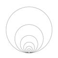 Fibonacci Sequence Circle. Golden ratio. Geometric shapes spiral. Circles in golden proportion. Futuristic minimalist Royalty Free Stock Photo