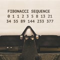 Fibonacci Sequence Numbers written on vintage type writer from 1920s Royalty Free Stock Photo