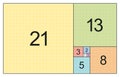 Fibonacci sequence, tiling with squares of Fibonacci numbers side lengths