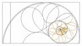 Fibonacci spiral design, golden ratio and mathematical art vector design Generative AI