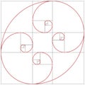 Fibonacci spiral. Golden ratio Royalty Free Stock Photo