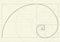 Fibonacci spiral. Golden ratio. Vector drawing Royalty Free Stock Photo