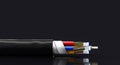 fibre optic cable on a black background Royalty Free Stock Photo